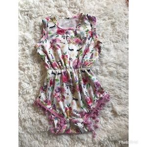 Adorable Pom Pom Unicorn Romper